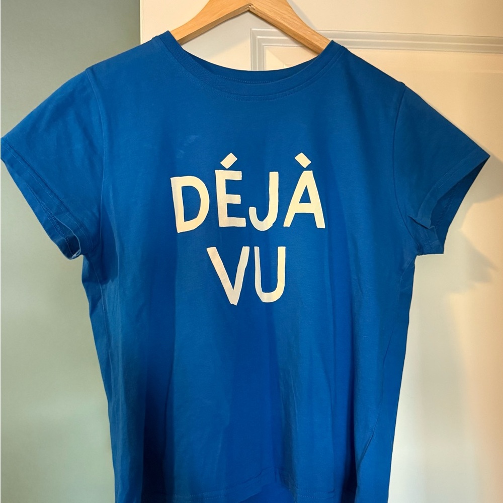 Clare V blue tee déjà vu